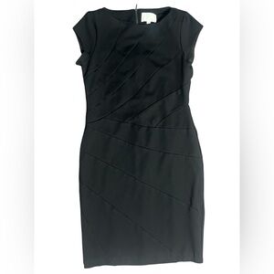 Ladies Dalia Black Knee Length Sheath Dress Size 4